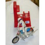 ORIGINAL IDEAL 1973, EVEL KNIEVEL LAUNCH PAD, MOTOR CYCLE & RIDER