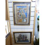 2 X HAND PAINTED EGYPTIAN PAPYRUS PICTURES