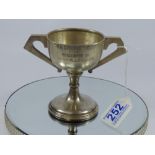 HALLMARKED SILVER PRESENTATION TROPHY 'MA CHERIE' CUP 1928 - 29. 118.51 GRAMS