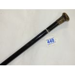 HALL MARKED SILVER TOPPED WALKING CANE