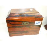 19th CENTURY JAPANESE LAQUERED & PARQUETRY INLAID 2 DIVISION TEA CADDY (LATER INTERIOR) 16 X 21 X 16