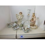 ROYAL WORCESTER FIGURE OF A BOY A/F, MEISSEN CANDL