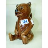 SEATED BROWN BEAR, CERAMIC MILK / WATER JUG 20 CMS