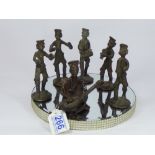 6 X BRONZE FIGURES OF AFRICAN MUSICIANS