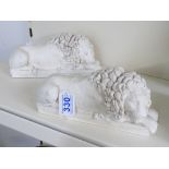 2 X RECLINING LIONS 11 X 22 CMS