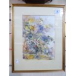 FRAMED & GLAZED SIGNED MOIRA JACKSON WATERCOLOUR 'AUTUMN' H 41cm x W 32cm