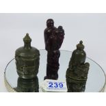 3 ORIENTAL SNUFF BOTTLES