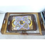 2 VINTAGE BUTTERFLY WING TRAYS