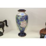 ROYAL DOULTON GLAZED STONEWARE VASE, DECORATED BY BESSIE NEWBERRY 28 CMS