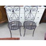 2 WROUGHT IRON FRAMED CHAIRS