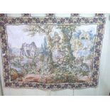 TAPESTRY OF A RURAL SCENE WITH CUPIDS