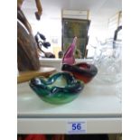 3 PIECES OF ART GLASS