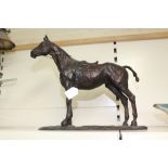 RESIN BRONZED RACE HORSE SIGNED BELINDA SILLARS 36 X 40 CMS