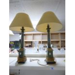 PAIR OF PAINTED TABLE LAMPS