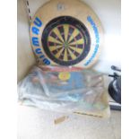 WINMAU DART BOARD + VINTAGE BRICKLAYER BOXED TOY VINTAGE FOOTBALL GAME