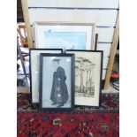 SPY PRINT, 2 ETCHINGS & OTHERS