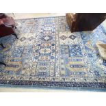 LARGE BLUE & CREAM RUG