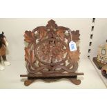 CARVED WOOD BOOKSTAND 33 X 28 CMS