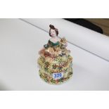 ART DECO CRINOLINE LADY POWDER / TRINKET BOWL