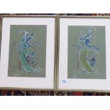 PAIR OF SIGNED ORIENTAL WATERCOLOURS, SIGNED DEMON 52 X 40 CMS
