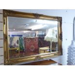 GILT FRAMED MIRROR WITH BEVELLED GLASS 106 X 74 CMS