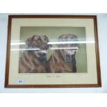 SIGNED WATERCOLOUR BY KAREN HERBERT 'JESSIE & ROLO' 60 X 77 CMS