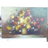 FLORAL OIL ON CANVAS 60 X 90 CMS