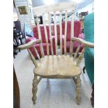 PINE VICTORIAN SLAT-BACK FARMHOUSE CHAIR