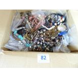 BOX OF COSTUME JEWELLERY