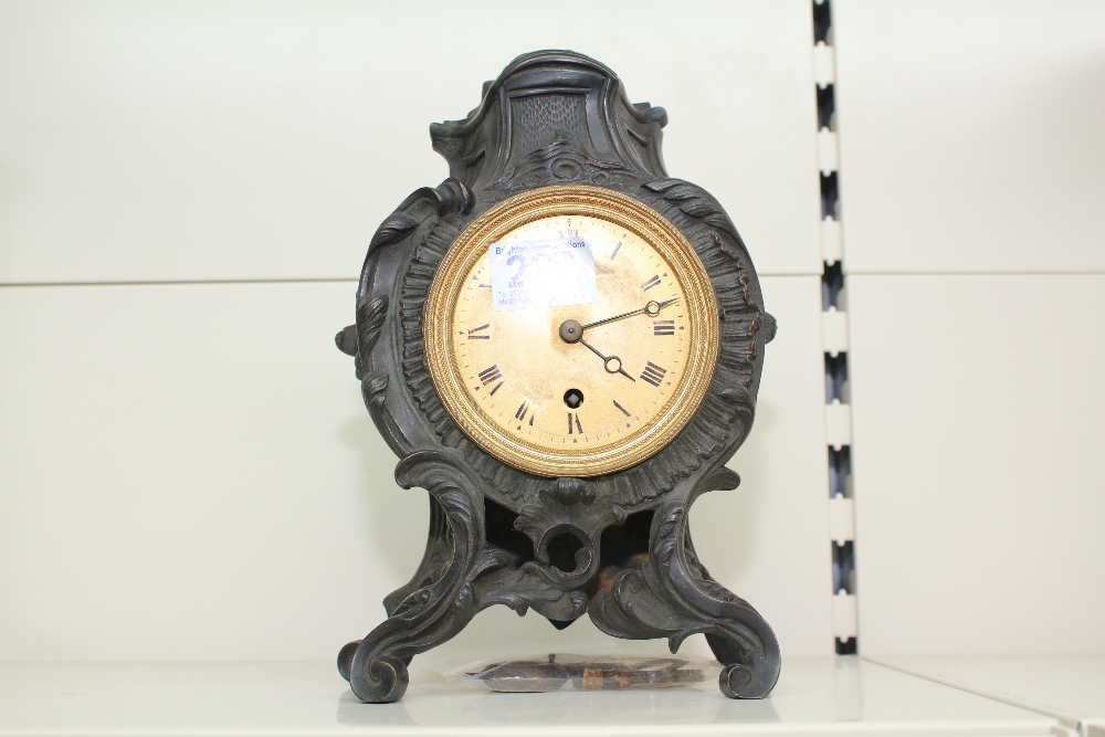 FRENCH BRONZE MANTEL CLOCK 25 CMS