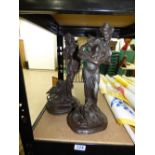 2 CAST IRON FIGURES