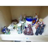 MIXED LOT OF VINTAGE ITEMS INCLUDING DOULTON LAMBETH AND COALPORT FIGURE