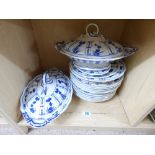 QUANTITY OF BROWN-WESTHEAD, MOORE & CO VICTORIAN BLUE & WHITE CERAMICS