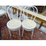 2 CANE SEATED KITCHEN CHAIRS