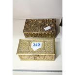 2 X CAST BRASS CASKETS