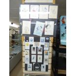 7 MANSONIC LADIES FESTIVAL FRAMED CARDS + COLLECTION OF ERTE FRAMED CARDS