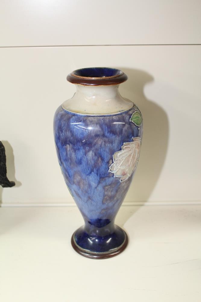 ROYAL DOULTON GLAZED STONEWARE VASE, DECORATED BY BESSIE NEWBERRY 28 CMS - Image 2 of 3