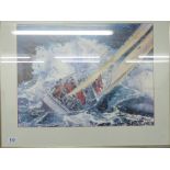 DAN JACOBSON SAILING PRINT, CLOSE-HAULED 88 X 73 CMS