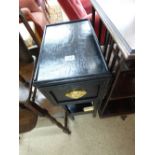 EBONISED BLACK & GILT WORKBOX