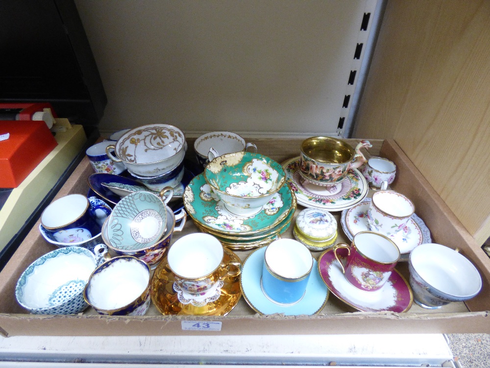 COLLECTION OF VINTAGE CUPS & SAUCERS INCLUDINGS MINTONS + OTHERS