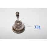 FRENCH HALLMARKED SILVER TABLE BELL, 154.87 GRAMS