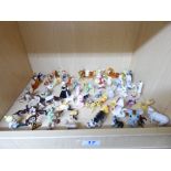 COLLECTION OF VINTAGE MINIATURE GLASS & CERAMIC ANIMAL FIGURES INCLUDING VENETIAN