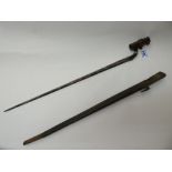 BRITISH SOCKET BAYONET AND SCABBARD LENGTH OF BLADE 21 1/2 INCHES