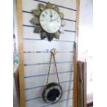 METAMEC SUNBURST CLOCK & WALL HANGING BAKELITE CLOCK