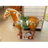 FLOOR STANDING CERAMIC TANG HORSE 79 CMS HIGH