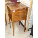 EARLY MAHOGANY WITH INLAY BEDSIDE CABINET