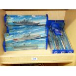 QUANTITY OF BOXED HORNBY MINIC SHIPS DIE CAST BATTLESHIPS