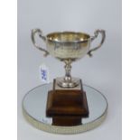 GIRL GUIDES MID SUSSEX DIVISION, HALLMARKED SILVER TROPHY & STAND, BIRMINGHAM 1924-25. WEIGHT OF