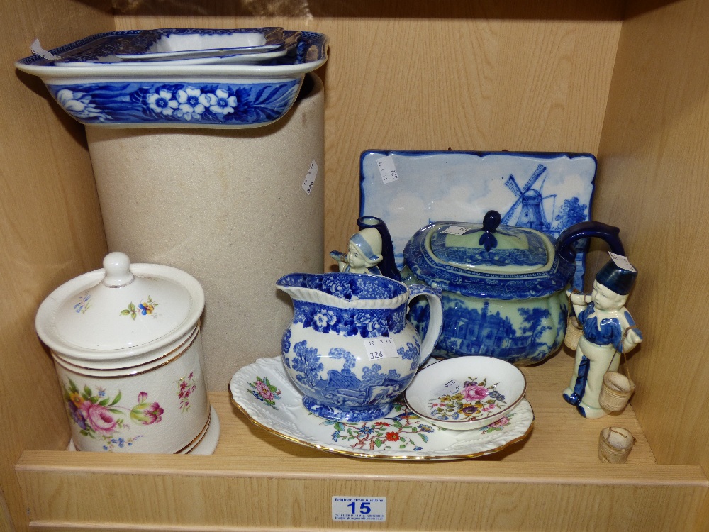 QUANTITY OF CERAMICS INCLUDING BLUE & WHITE WEDGWOOD & ADAMS