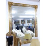 LARGE GILT FRAMED MIRROR WITH BEVELLED GLASS 89 X 117 CMS